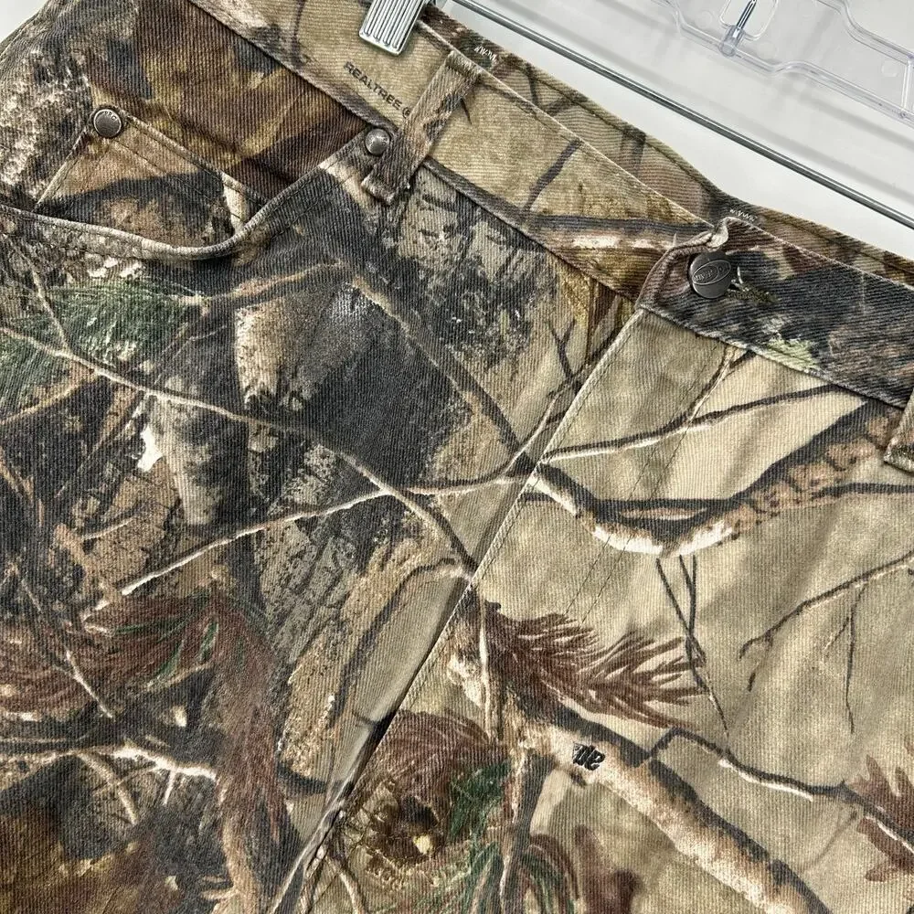 VTG 90s‎ y2k mens camo Wrangler realtree hardwoods denim hunting pants 38x30 - Picture 2 of 7